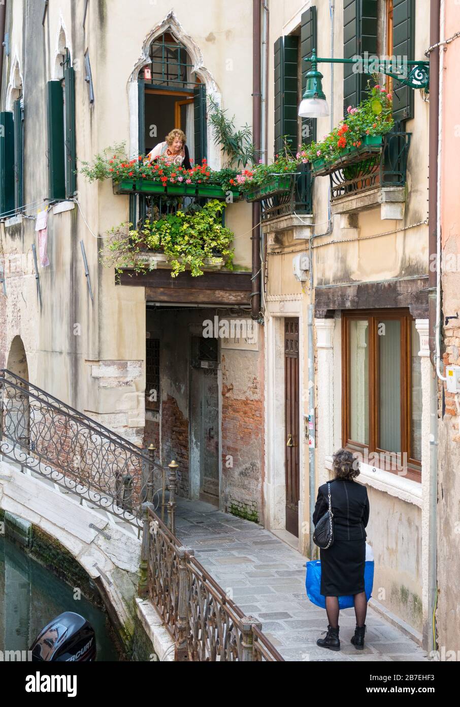 Venedig, Italien - 17. MAI 2019: Eine Szene aus dem Leben der Einwohner Venedigs Stockfoto
