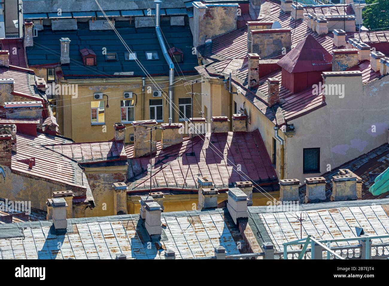 ST. PETERSBURG, Russland - 14. Juli 2016: Die alte Gemeinde, Blick von oben. Petersburg, Russland Stockfoto