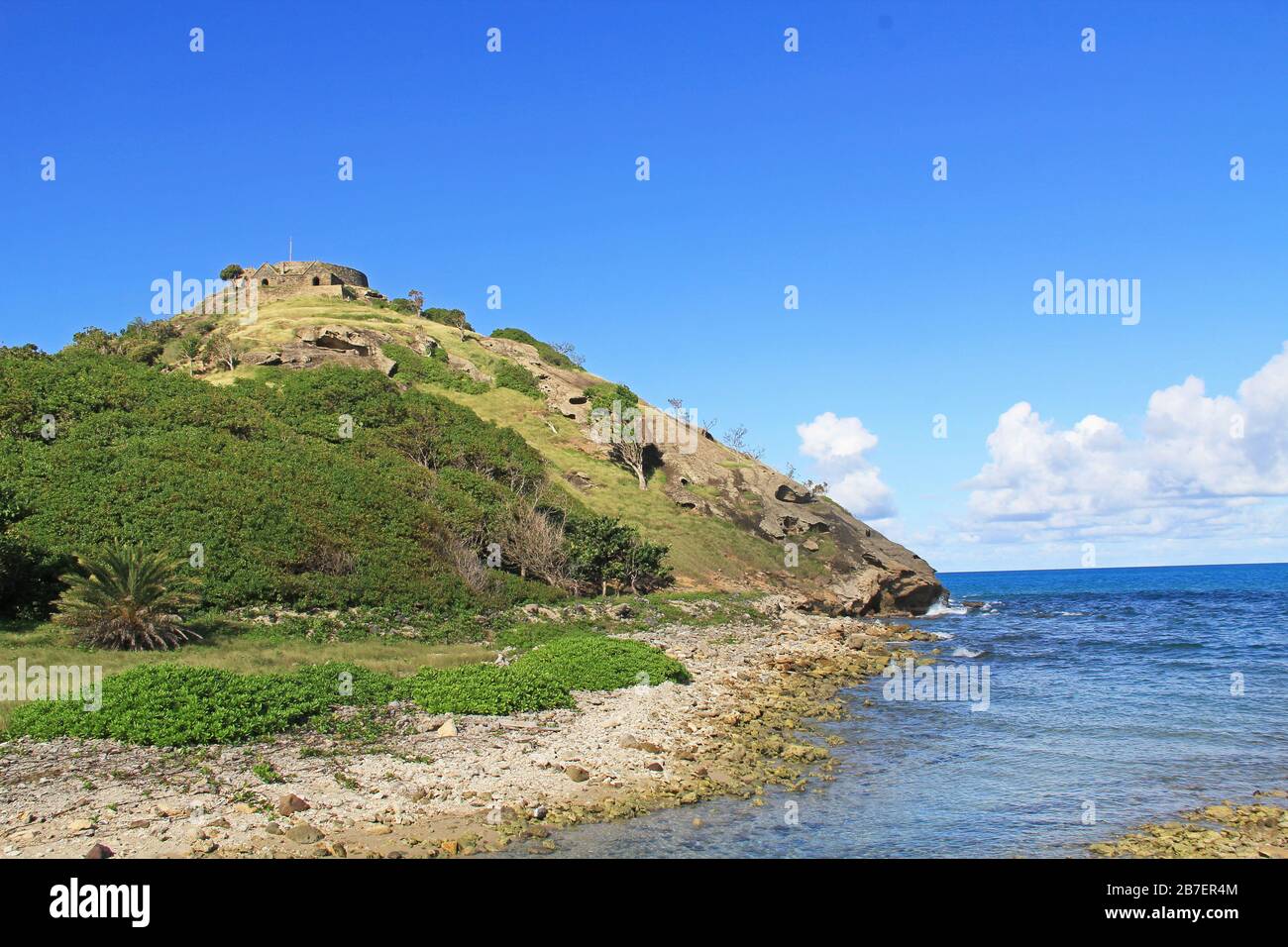 Old Fort Barrington in St. John's Harbor Antigua Stockfoto