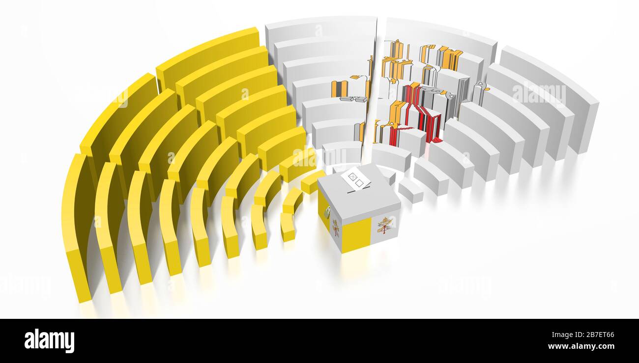 Abstimmung in Vatikanstadt - 3D-Rendering Stockfoto