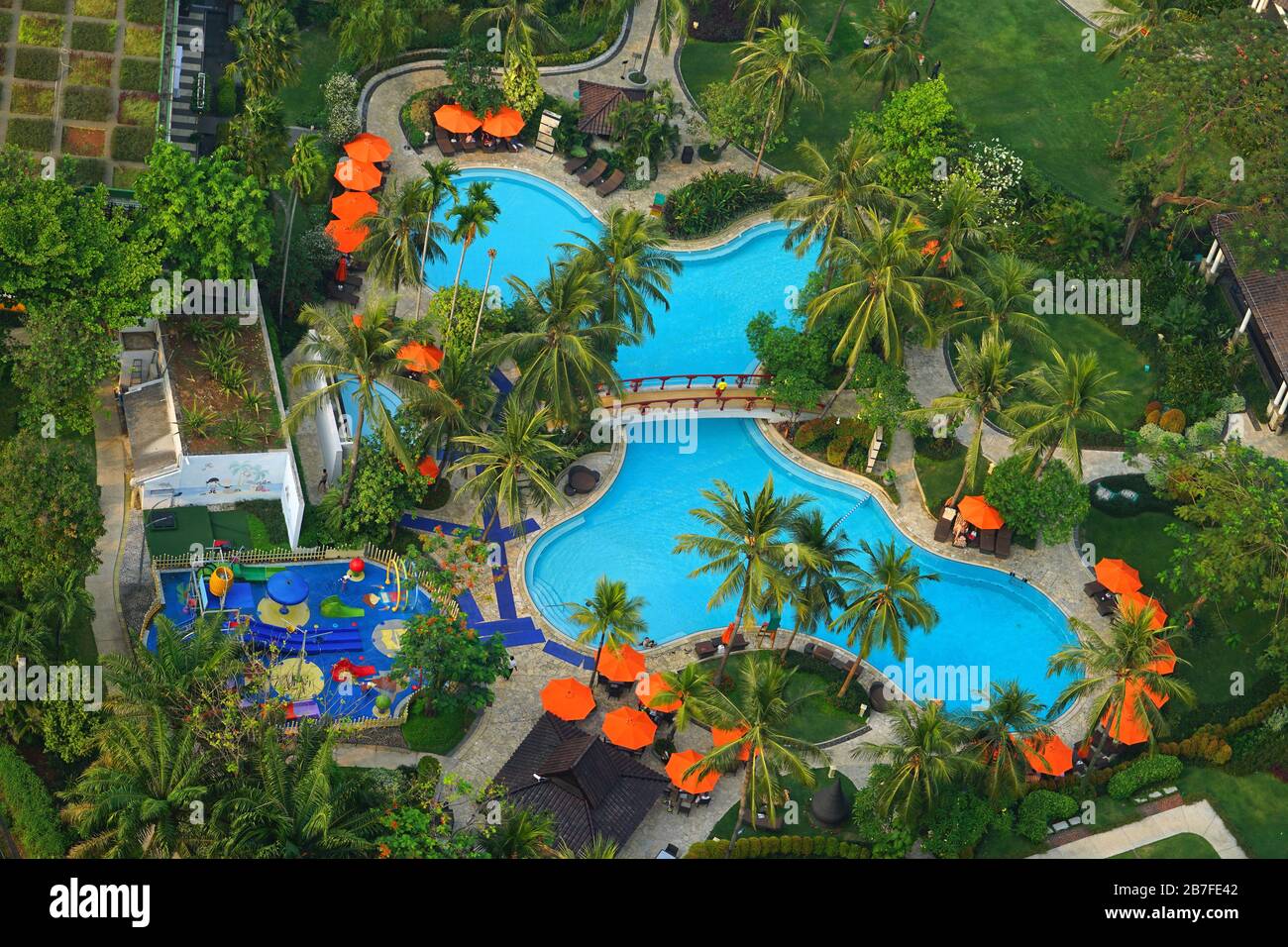 Shangrila Hotel von oben, Jakarta, Indonesien Stockfoto