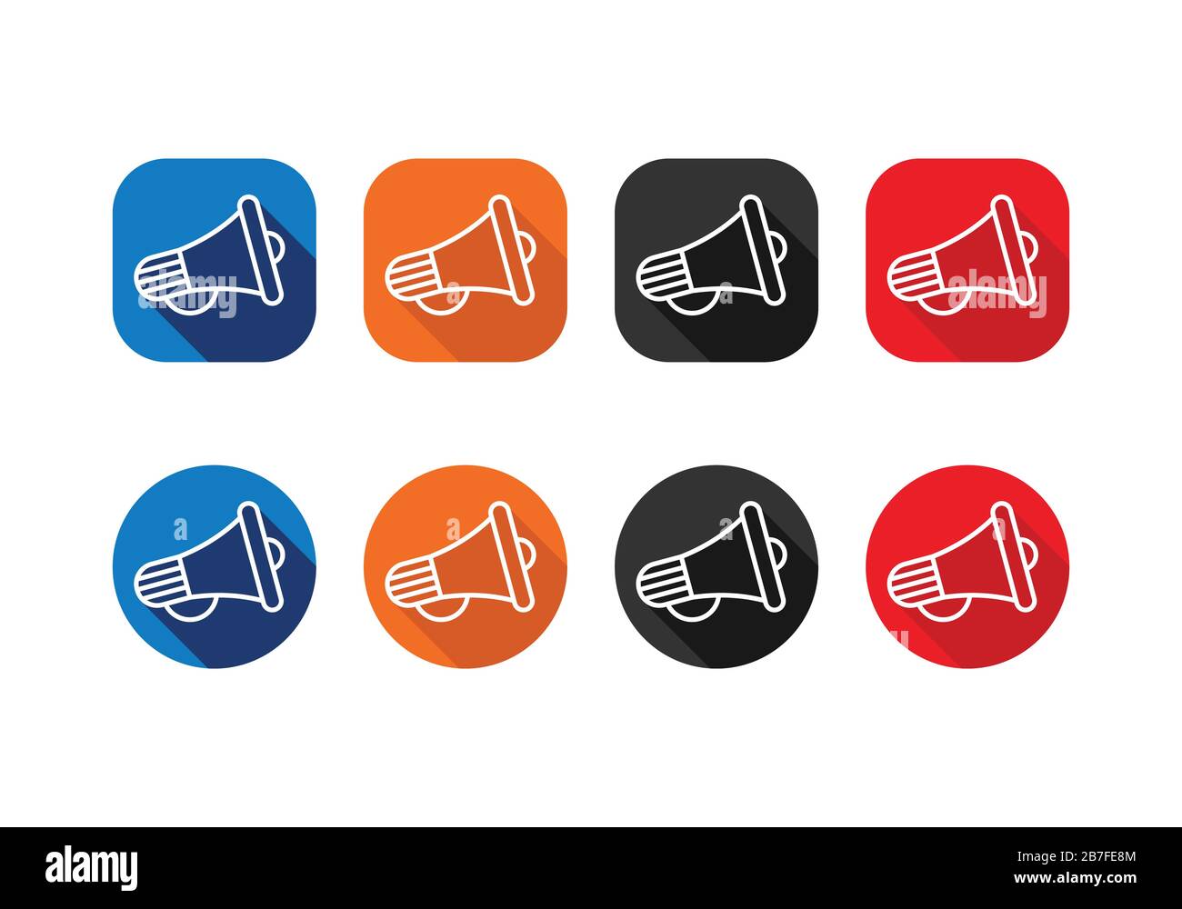 Elektro-Megafon oder Marketing-Werbe-Vektorsymbol für Apps und Websites Stock Vektor