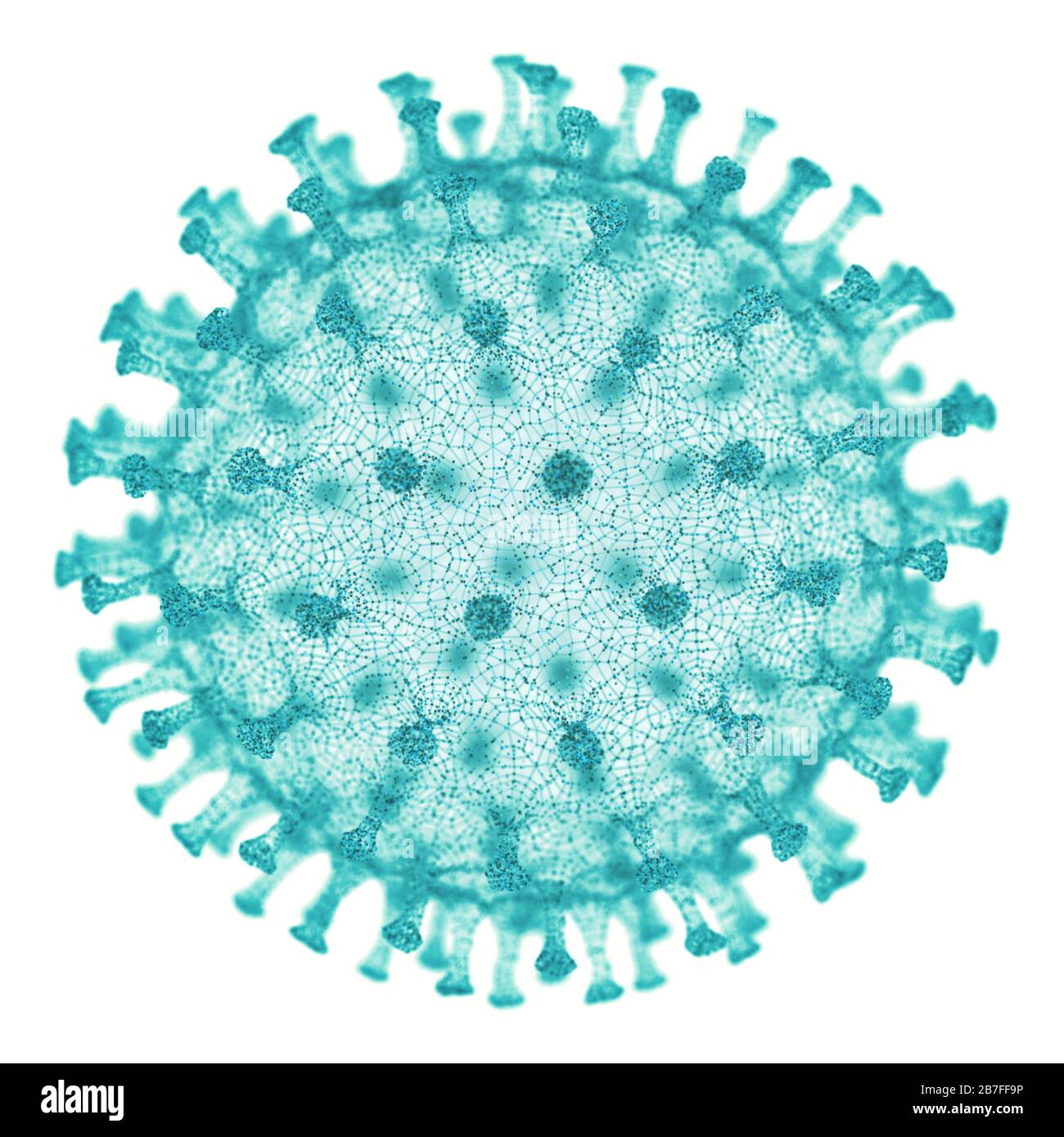 Konzeptioneller Veranschaulichungsvirus. Bild eines Virus, Erreger mit generischer Virusform. 3D-Abbildung. Stockfoto