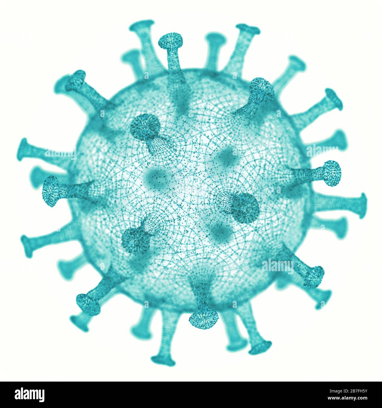 Konzeptioneller Veranschaulichungsvirus. Bild eines Virus, Erreger mit generischer Virusform. 3D-Abbildung. Stockfoto