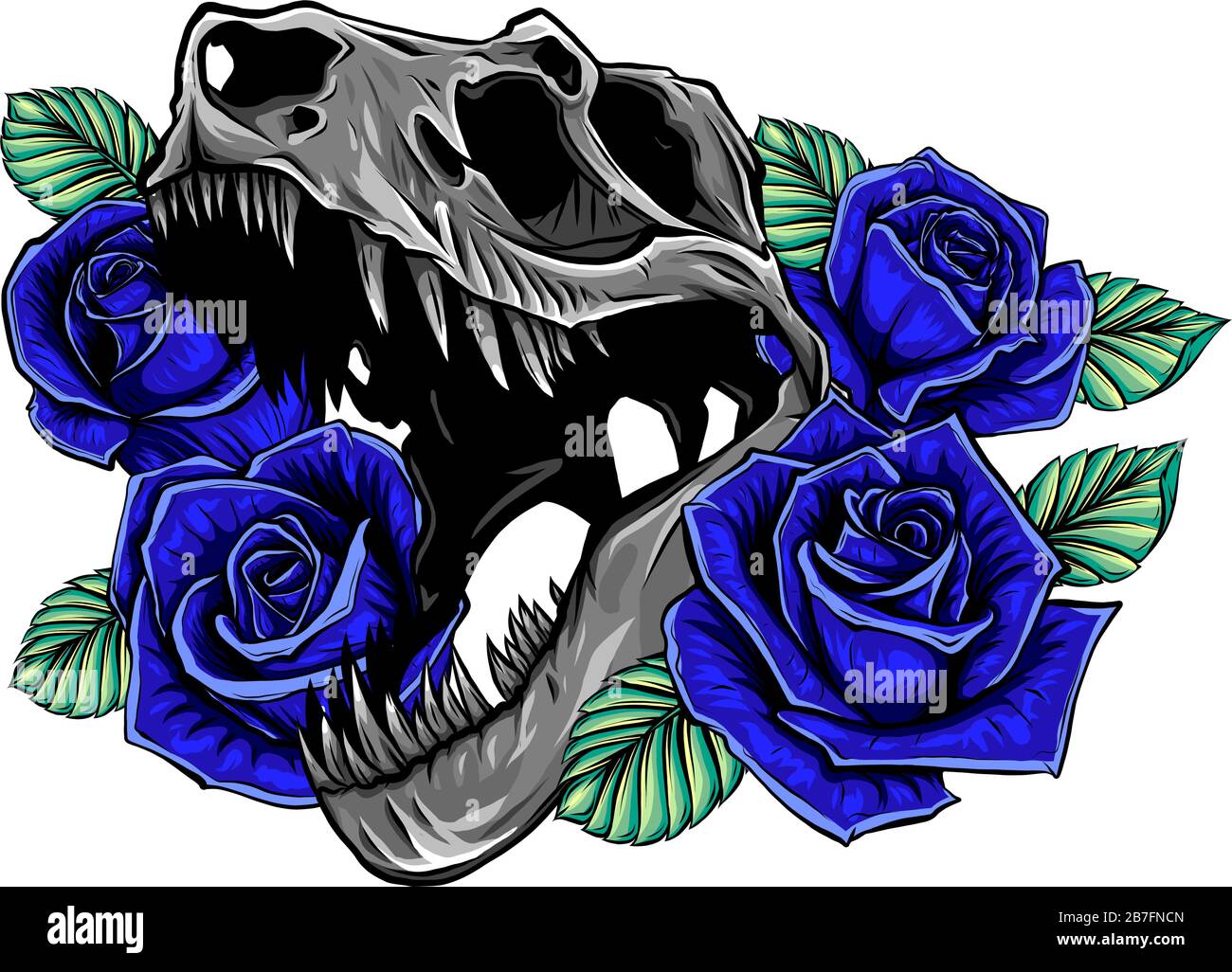 Dinosaurier-Schädel. Zeichnung Des T-Rex Skull Vektors Stock Vektor