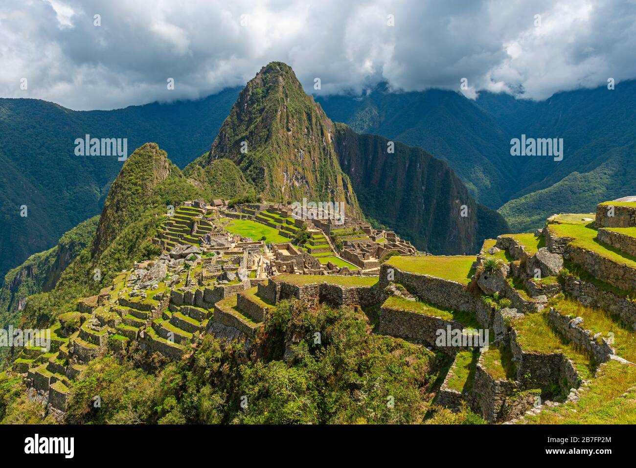 Die inka-ruine von Machu Picchu, Provinz Cusco, Peru. Stockfoto