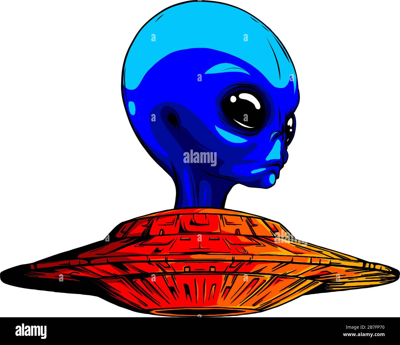 Alien ufo Invasion Vector Illustration Design Art Stock Vektor