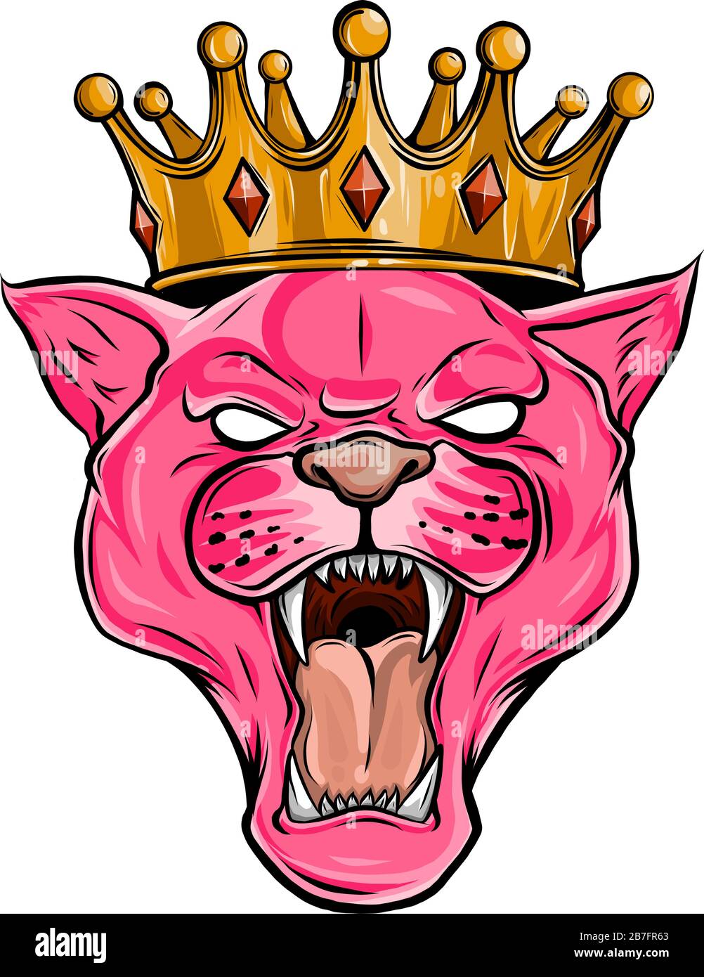 Panther in der Krone. Design der Vektorgrafiken Stock Vektor