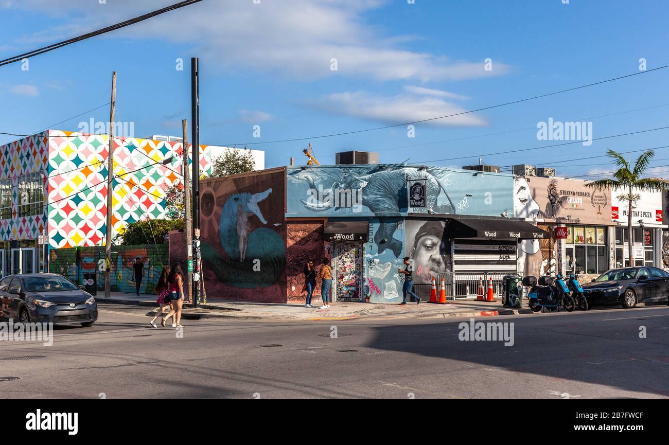 Wynwood Art District Street Scene, Wynwood Art District, Miami, Florida, USA. Stockfoto