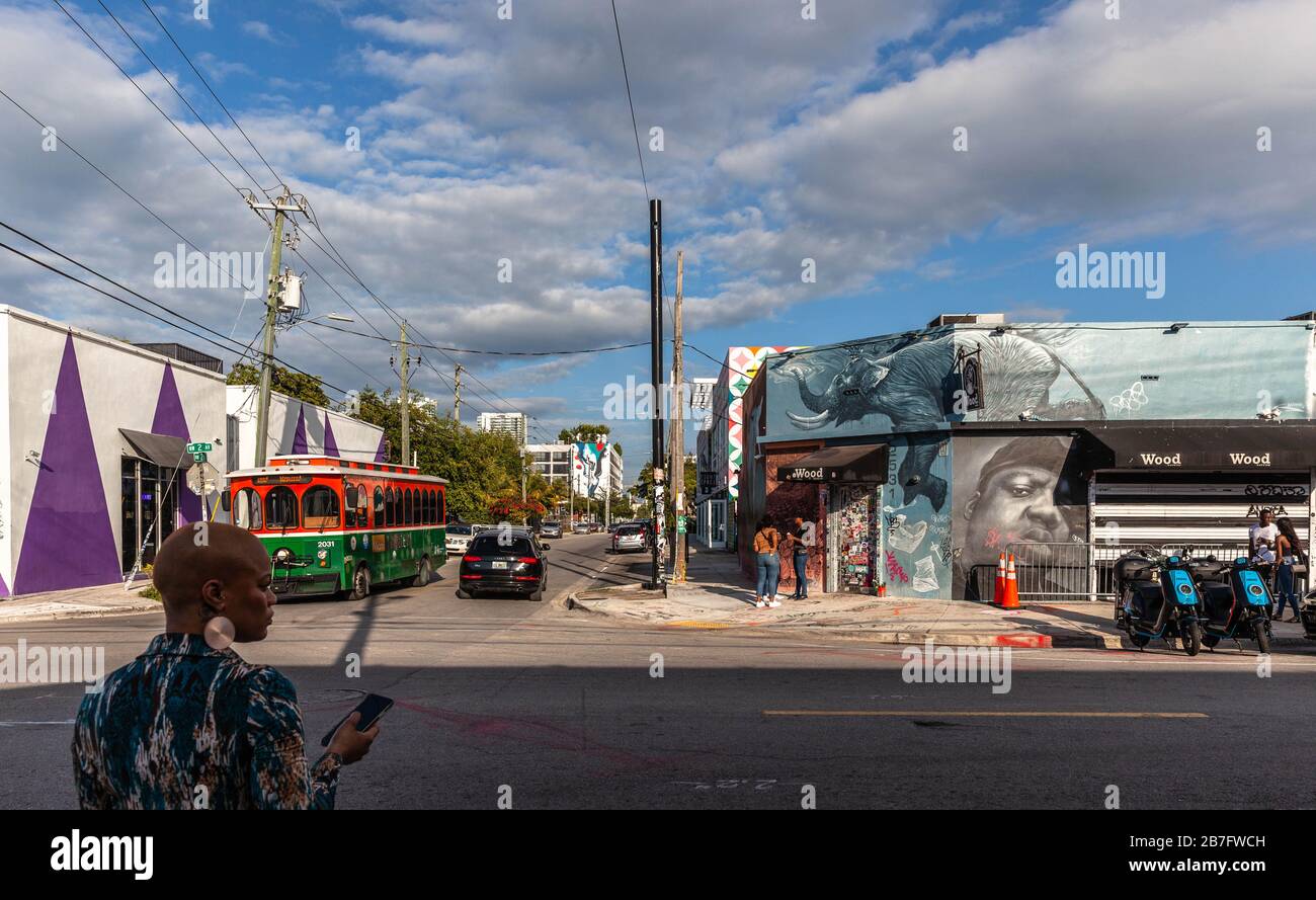 Wynwood Art District Street Scene, Wynwood Art District, Miami, Florida, USA. Stockfoto