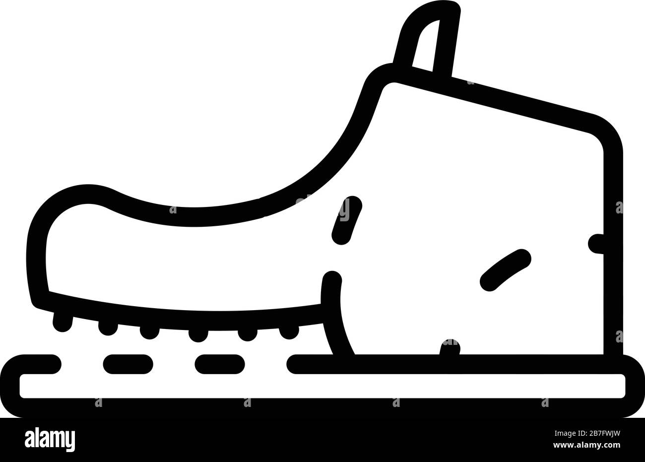 Symbol "Schuh muss repariert werden", Gliederstil Stock Vektor