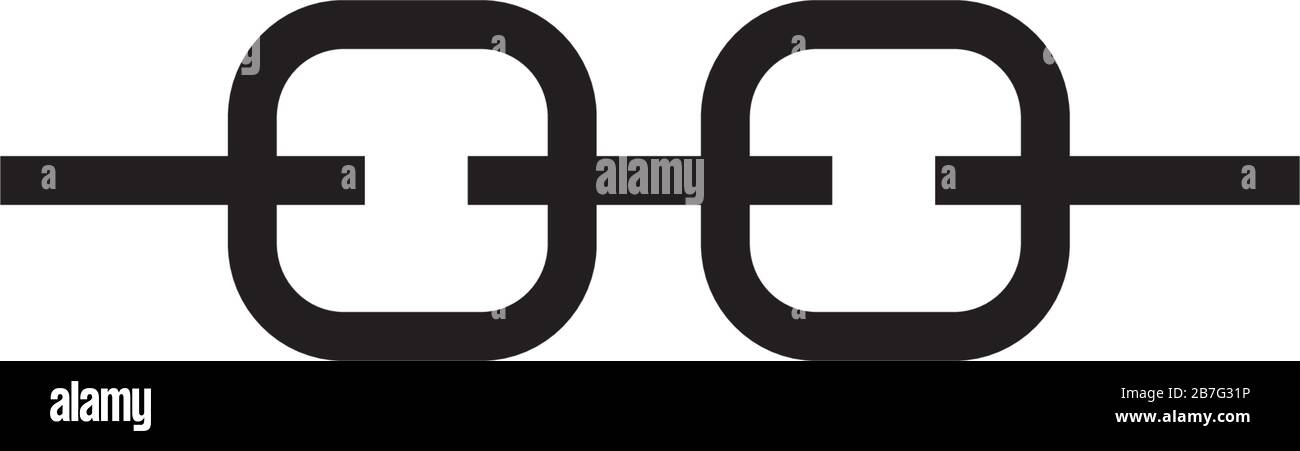 Kettengliedsymbol. Sicherheitsverbindungskonzept. Darstellung des Stock-Vektors auf weißem Hintergrund isoliert. Stock Vektor