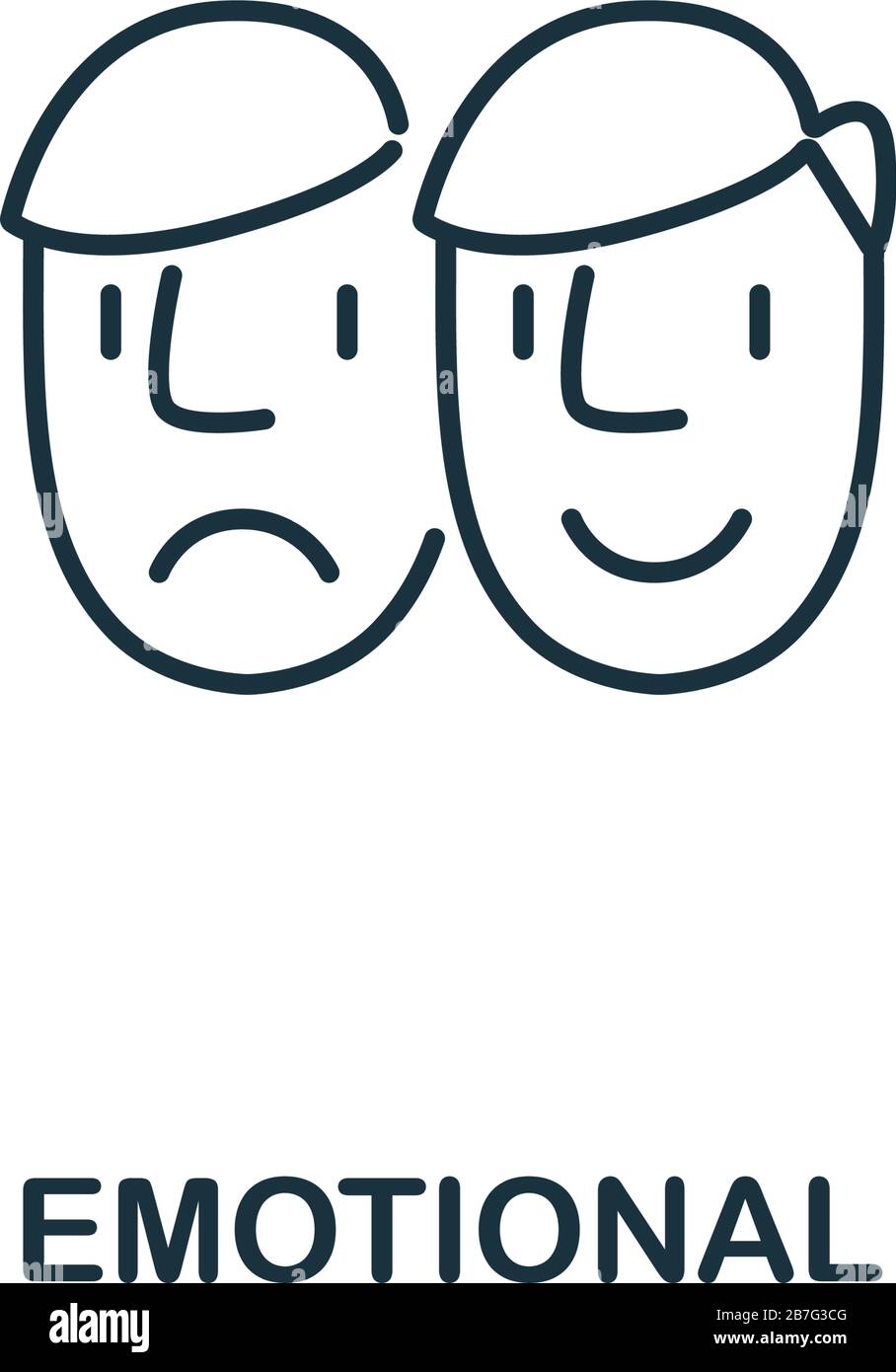 Emotionale Ikone aus der Sammlung von Lebensfähigkeiten. Einfaches emotionales Symbol für Vorlagen, Webdesign und Infografiken Stock Vektor