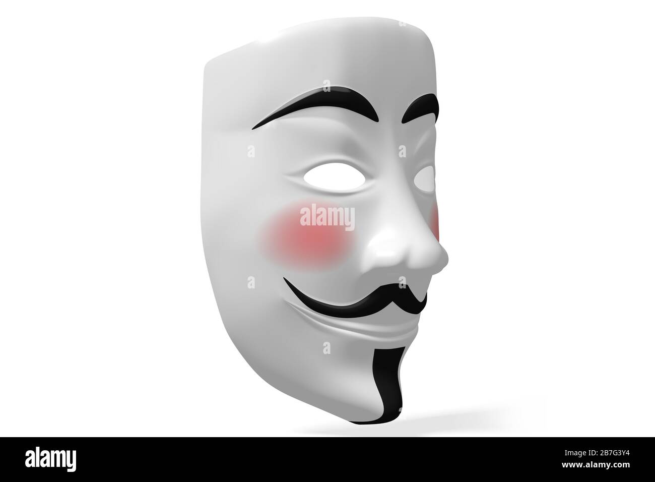 Anonyme Maske - isoliert auf weißem Hintergrund Stockfoto