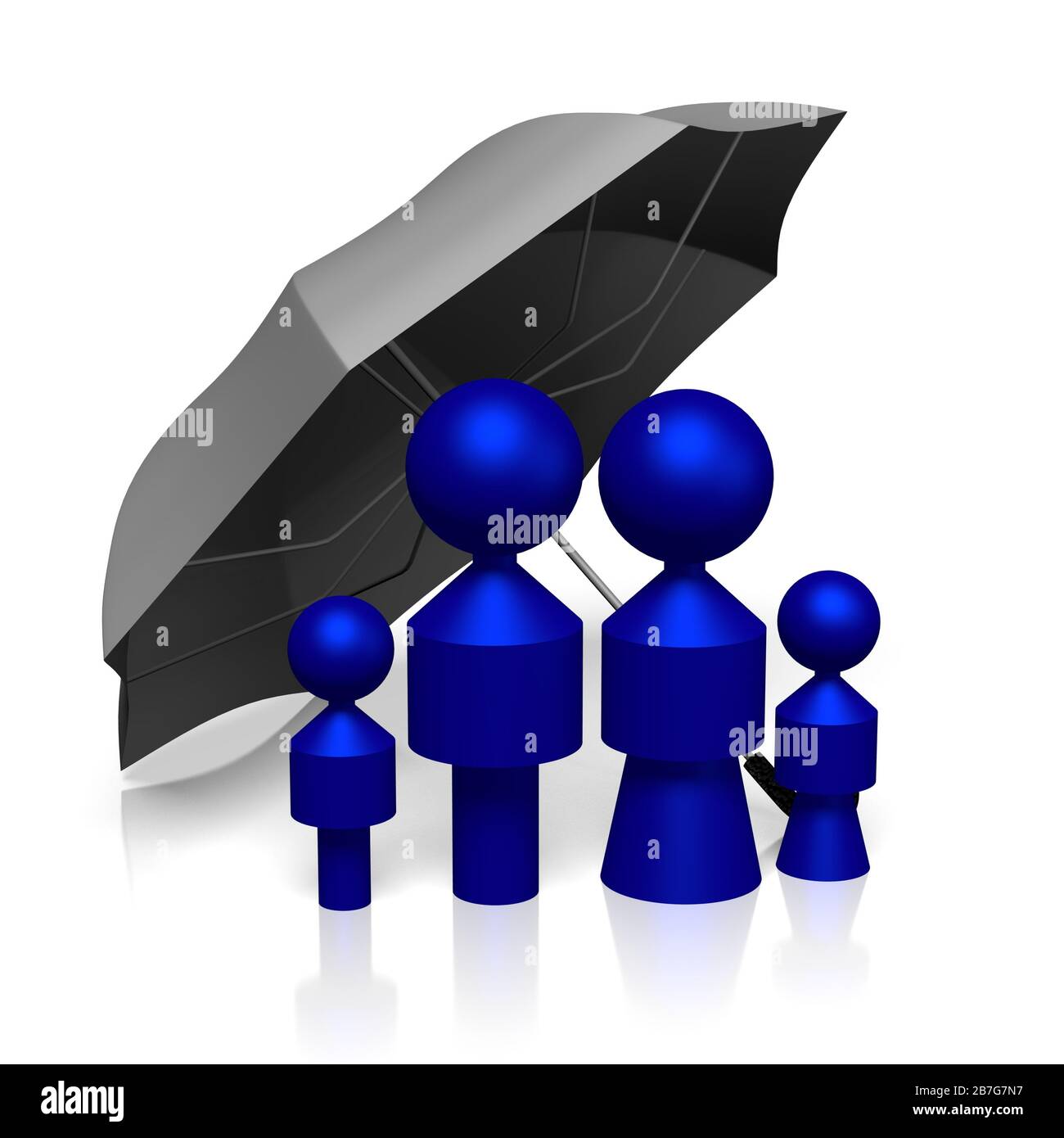 3D-Familie/Versicherungskonzept Stockfoto