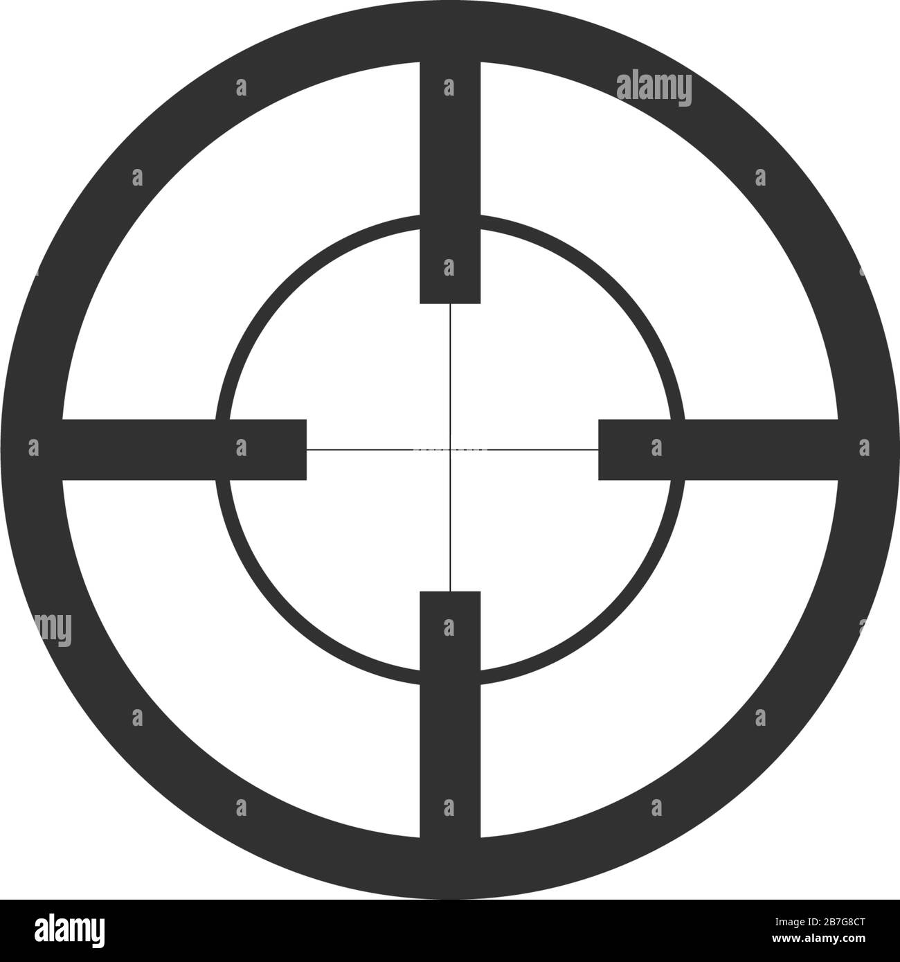 Symbol "Sniper Fadenkreuz". Darstellung des Stock-Vektors auf weißem Hintergrund isoliert. Stock Vektor