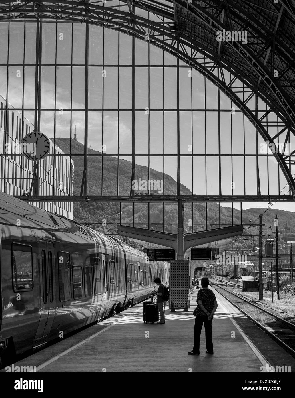 Bahnhof Bergen Stockfoto
