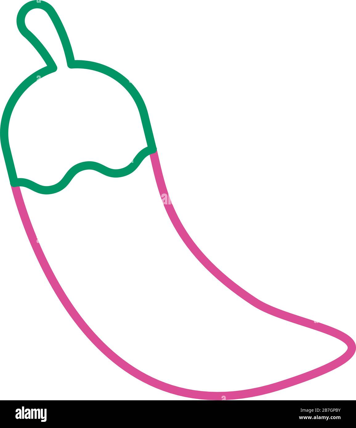 Chili Pfeffer - Symbol für heiße Gemüse-Linie Stock Vektor
