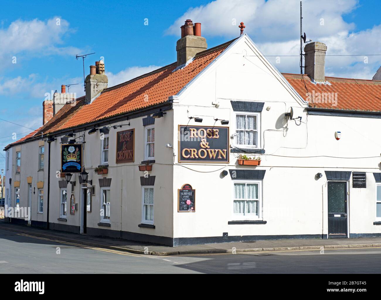 The Rose & Crown Pub in Flamborough, East Yorkshire, England, Großbritannien Stockfoto