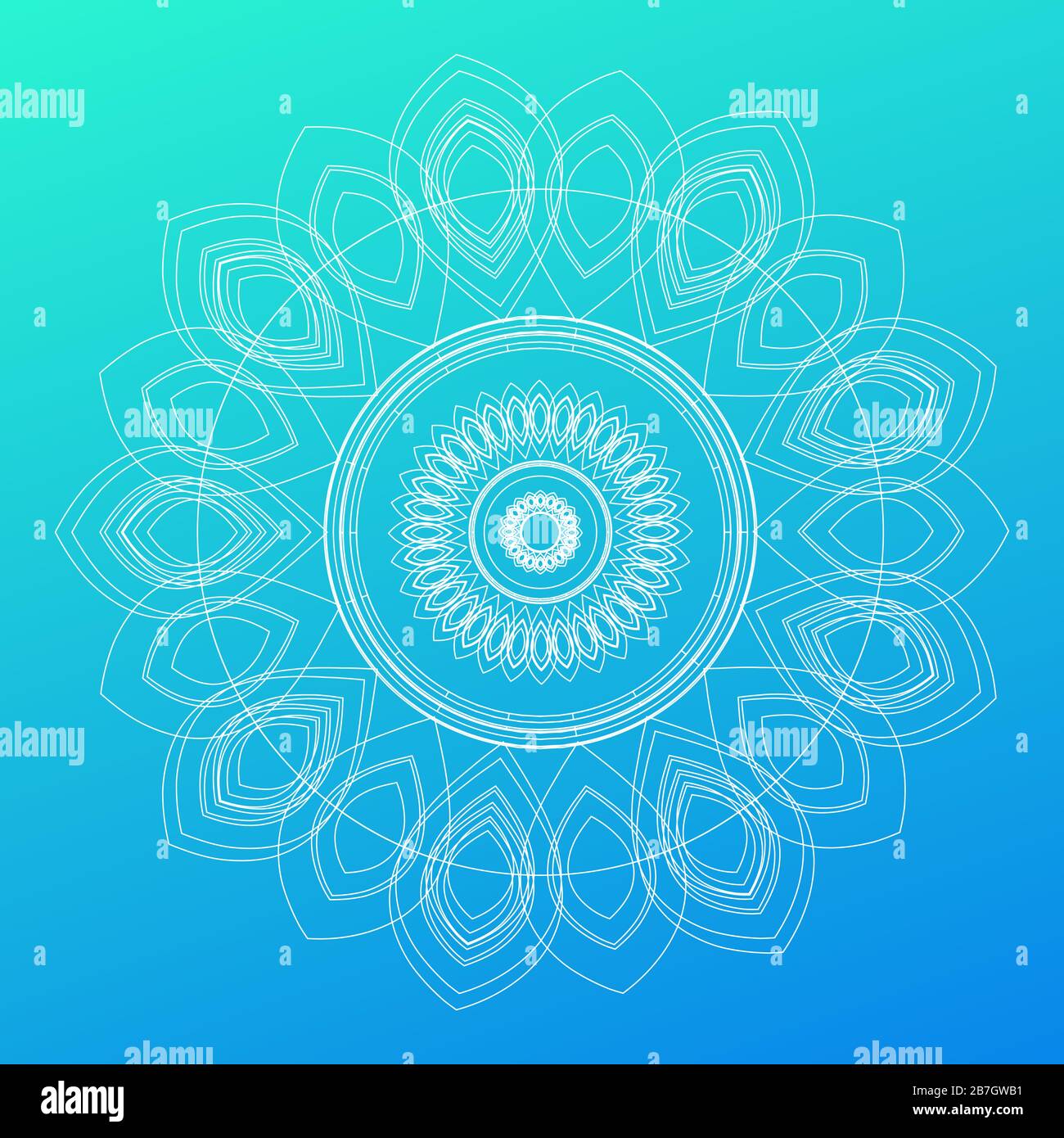 Mandala mit Blumenmustern, komplexer Musterkunst Vector Islam, arabische, indische, osmanische Motive. Hintergrund des weichen Farbverlaufs. Stock Vektor