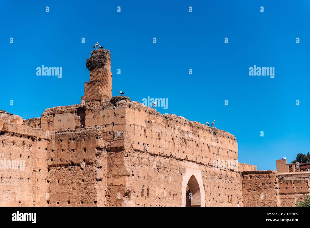 El Badii-Palast, Marrakesch. Marokko Stockfoto