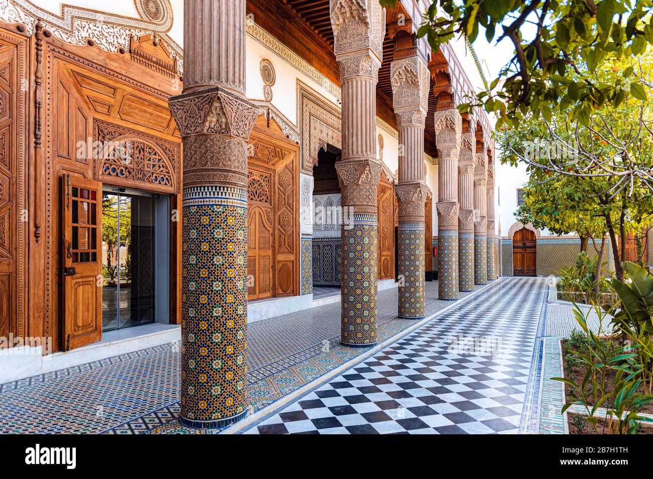 Dar el Bacha Museum of Confluences, Marrakesch. Marokko Stockfoto
