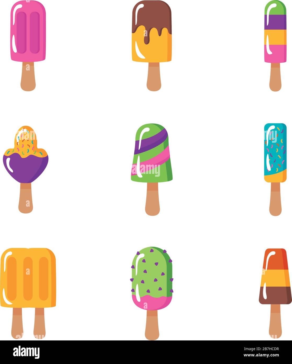 Set Icons für Eiscremes Stock Vektor