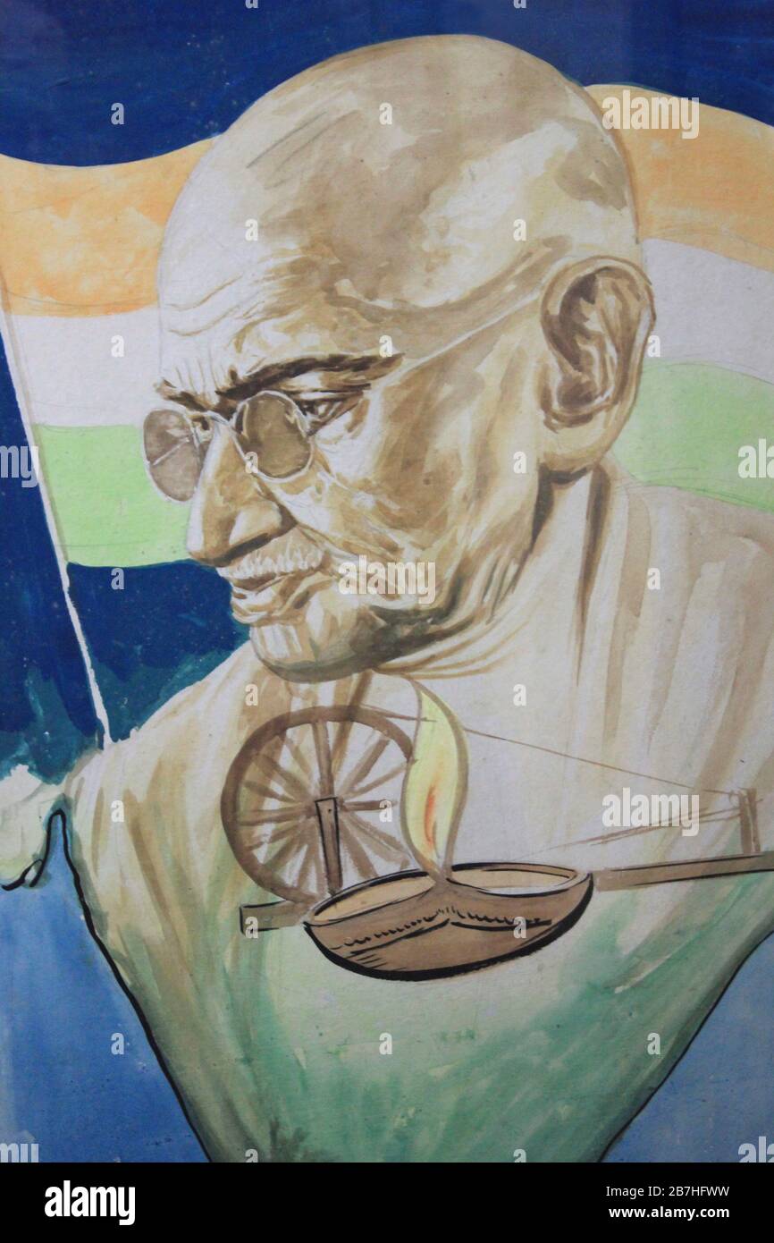 Gandhi Kunstwerk Stockfoto