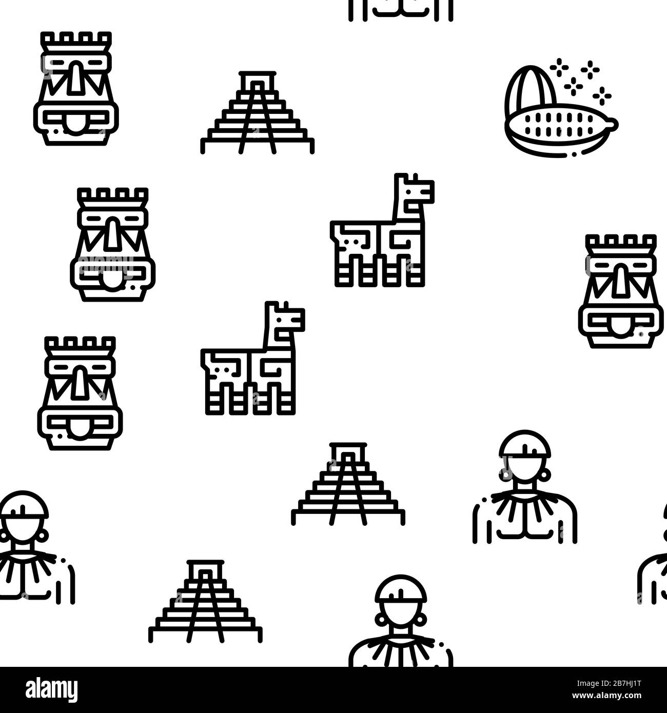 Aztec Civilization Seamless Pattern Vector Stock Vektor