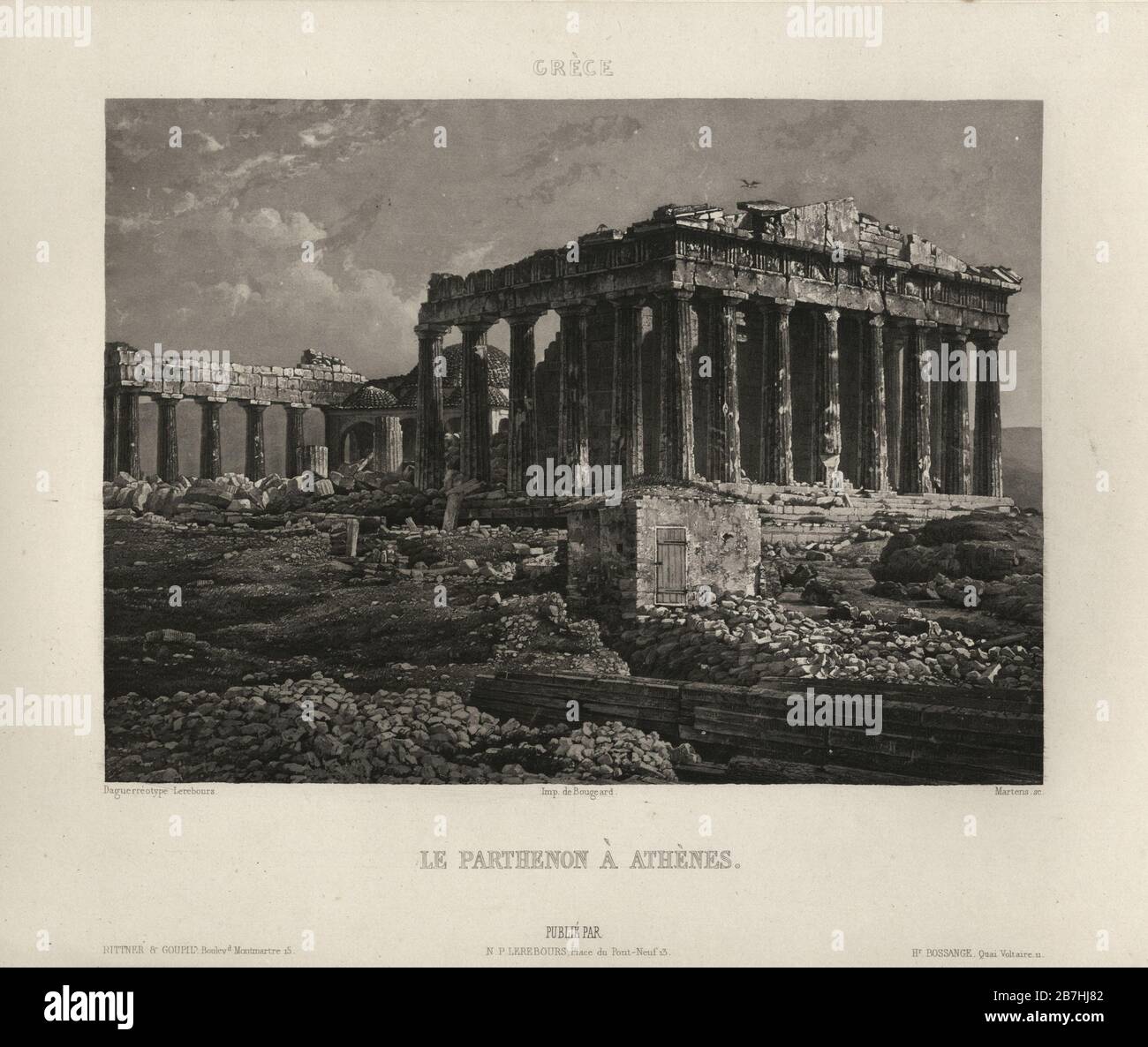 Le Parthenon a Athenes, bei Exkursionen Daguerriennen, im Jahre 1841 Stockfoto