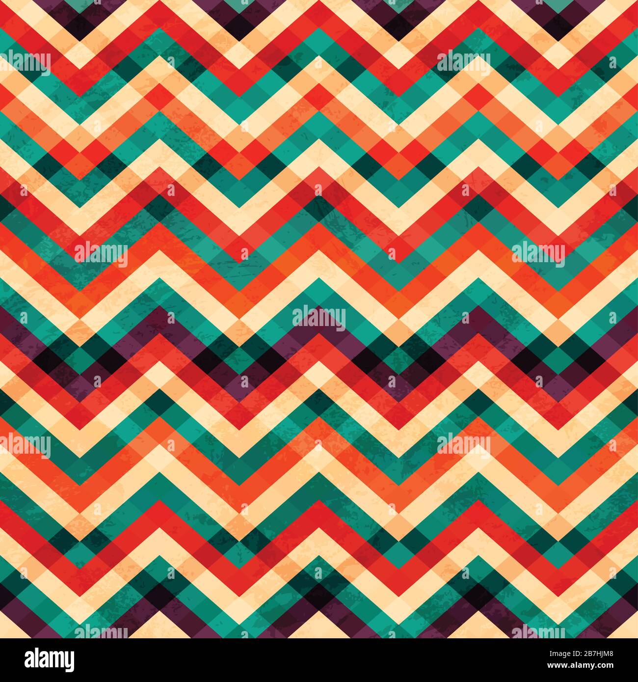 Nahtloses Zickzack-Muster mit Grunge-Effekt Stock Vektor