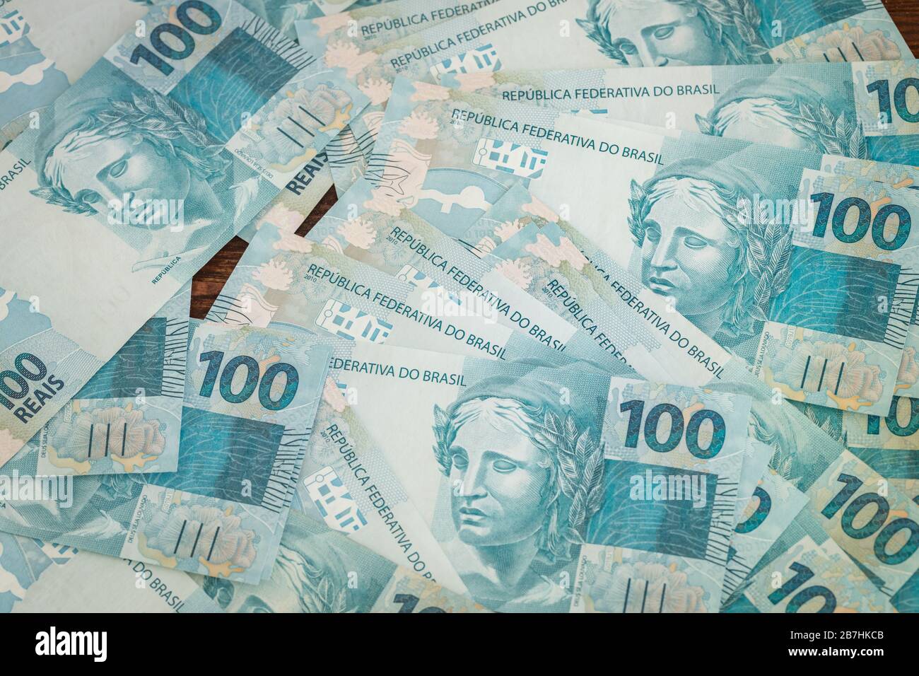 Brasilianisches Geld Banknote 100 Reais Stockfotografie Alamy