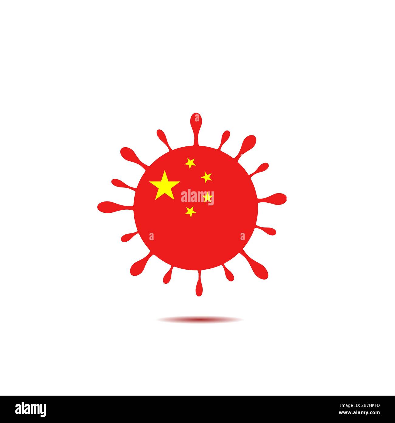 Chinesische Flagge Coronavirus Schild Stock Vektor