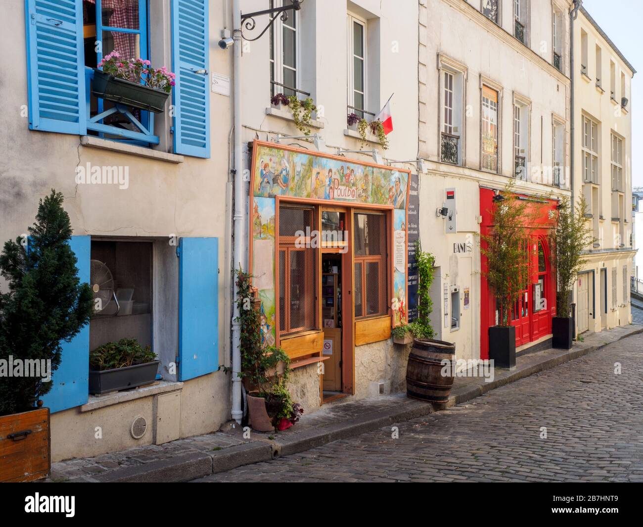Cafe Bar Restaurant - Montmartre Paris, Frankreich Stockfoto