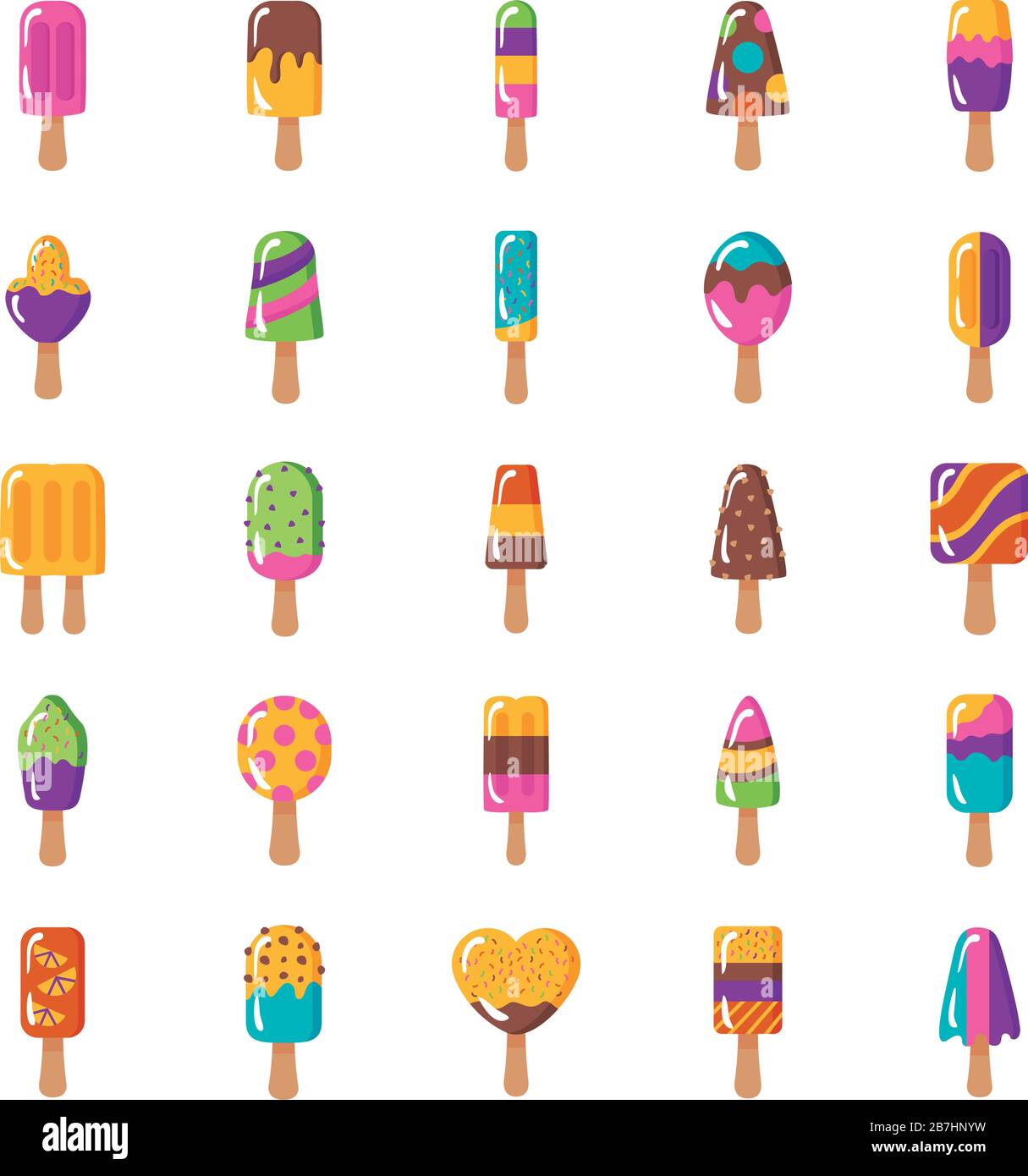 Set Icons für Eiscremes Stock Vektor