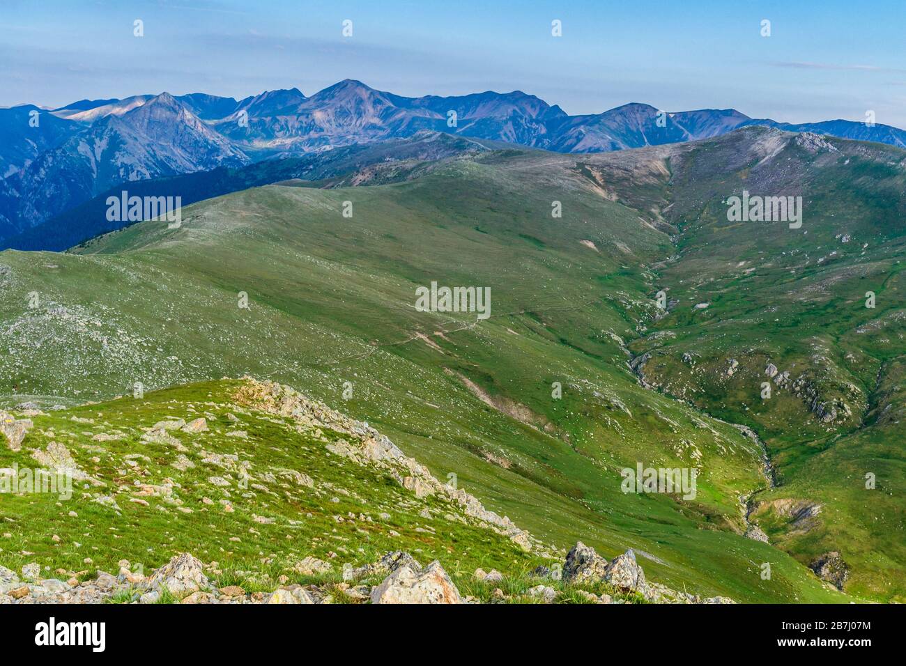 Blick auf das Pyrenäengebirge (Katalonien, Spanien). Stockfoto