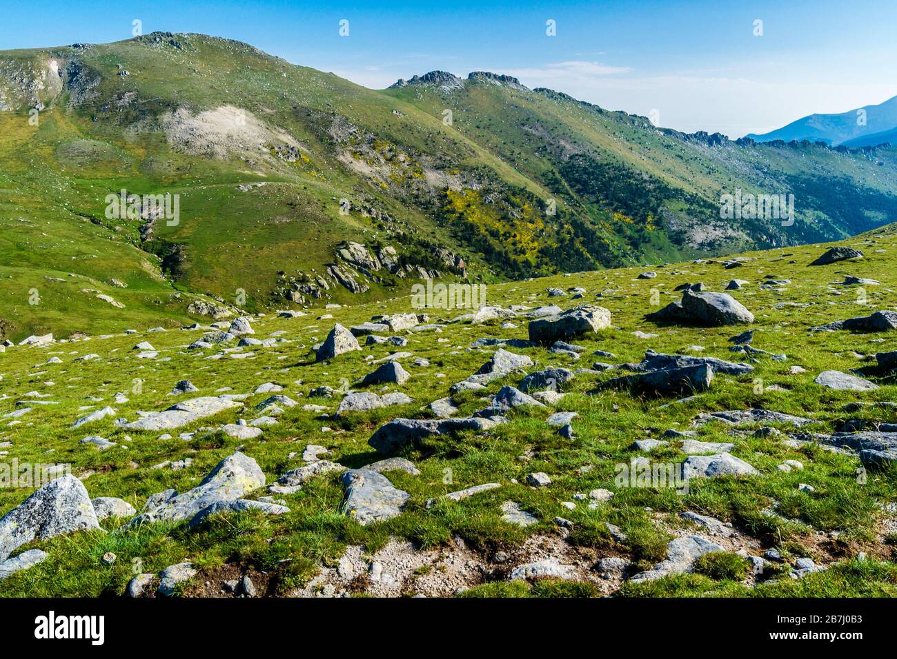 Blick auf das Pyrenäengebirge (Katalonien, Spanien). Stockfoto