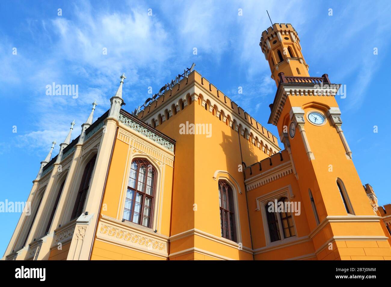Wroclaw, Polen - Stadtarchitektur. Hauptbahnhof - Wroclaw Glowny. Stockfoto