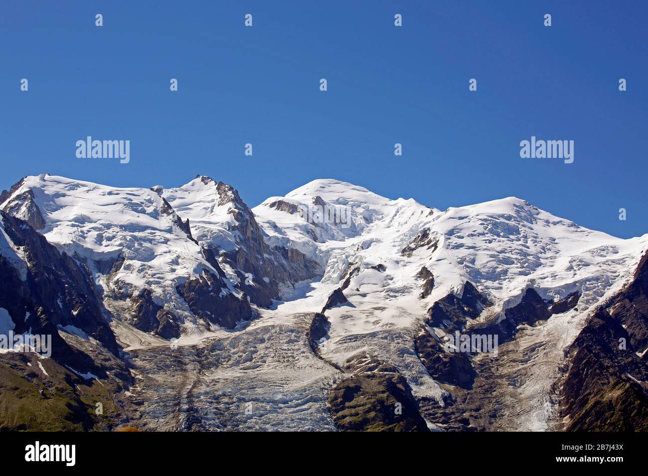 Gipfel des Mont-Blanc Stockfoto