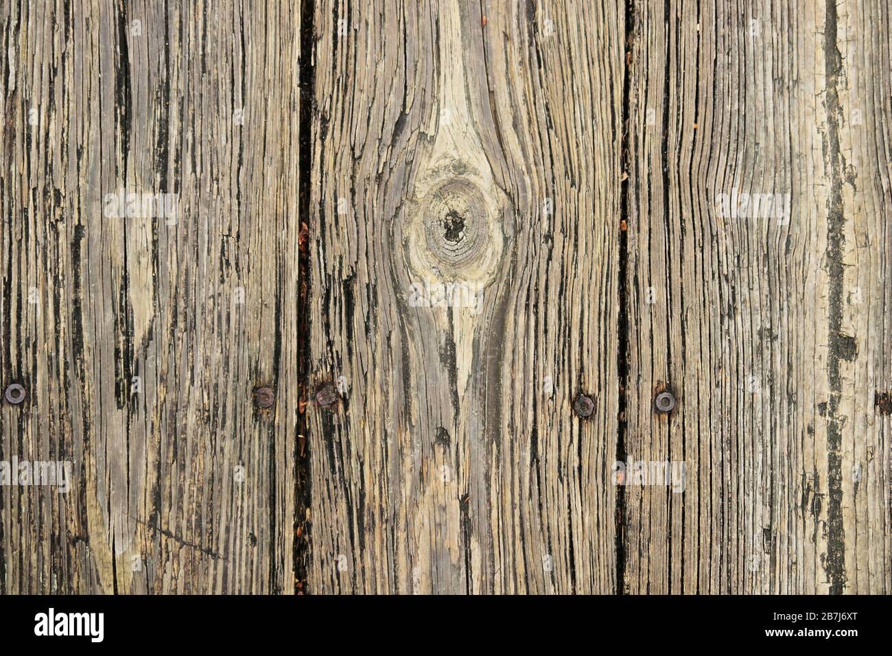 Verwitterte Holzbretter für Hintergrundtextur Stockfoto