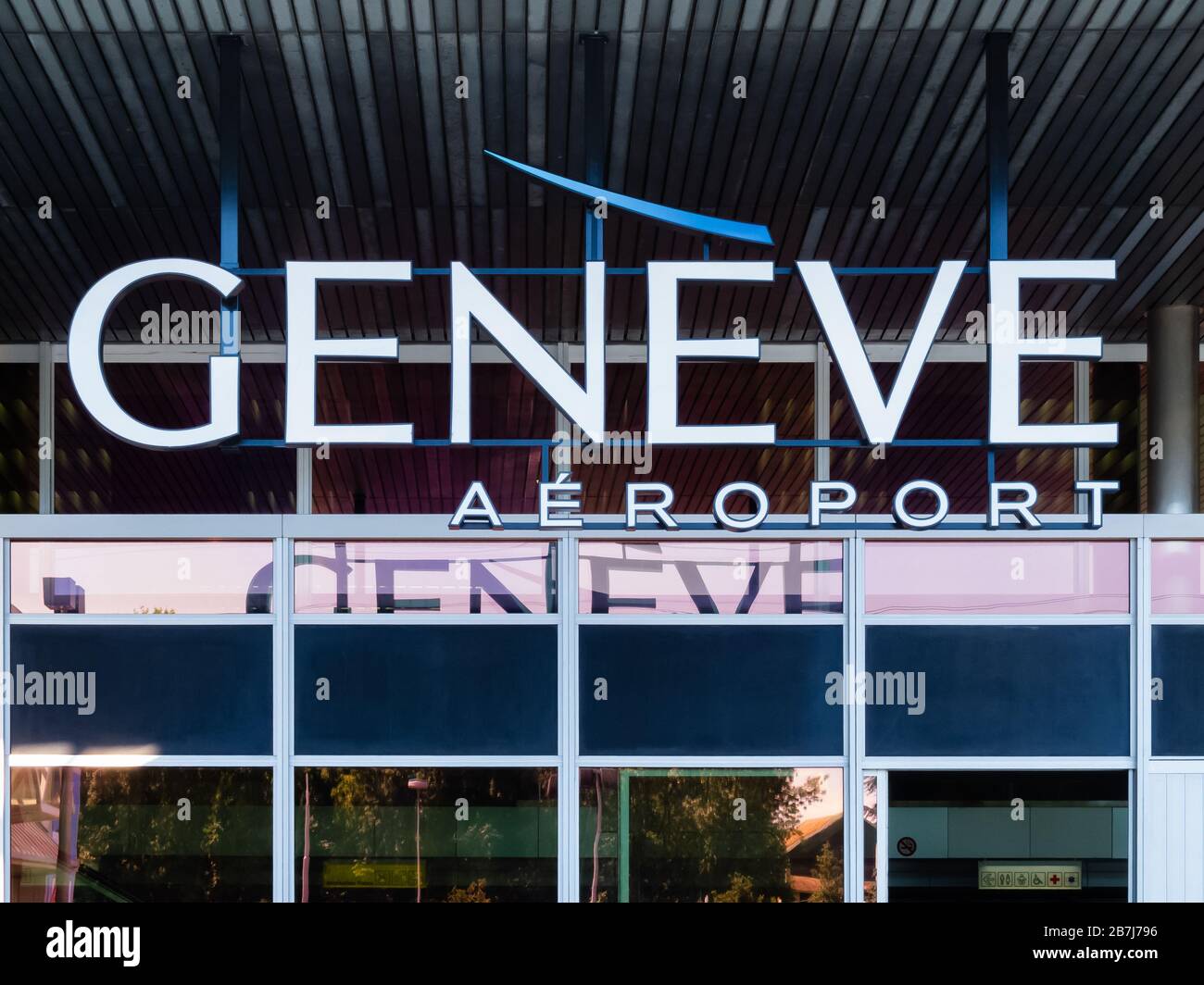 Der internationale Flughafen Genf Stockfoto