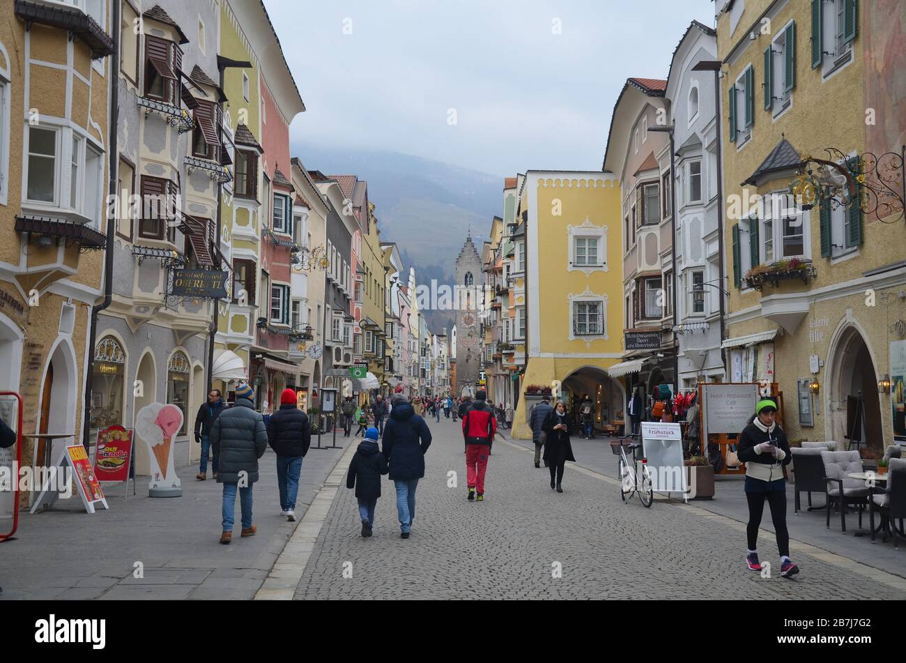 Vipiteno, Sterzing, Südtirol, Italien: Bürgerhäuser in der Altstadt Stockfoto