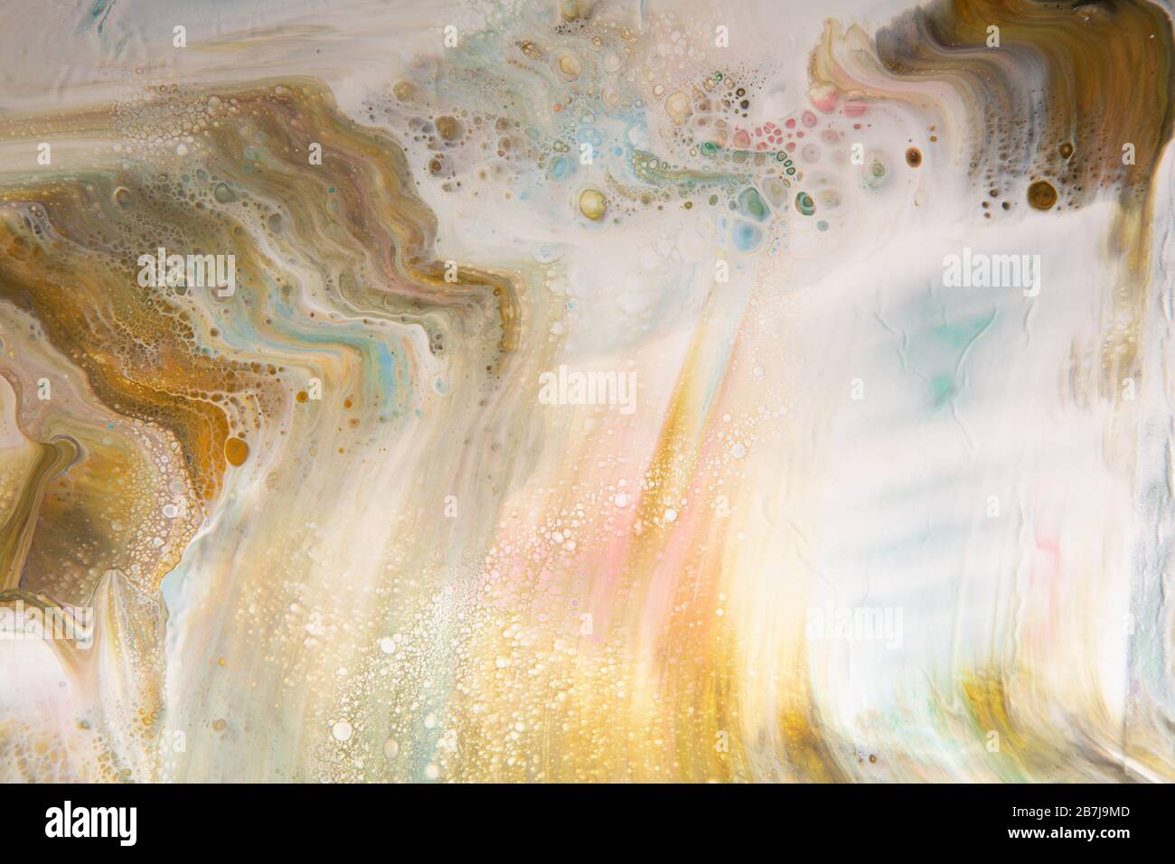 Lebendige abstrakte Kunst, flüssige Malerei. Marblierter Effekt Stockfoto