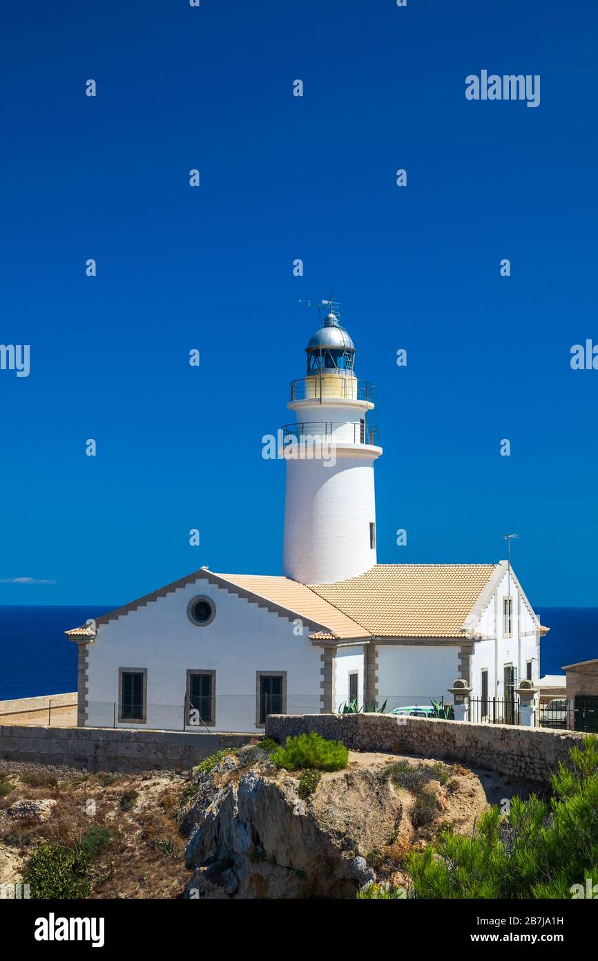 Leuchtturm von Capdepera. Mallorca, Balearen, Spanien. Stockfoto