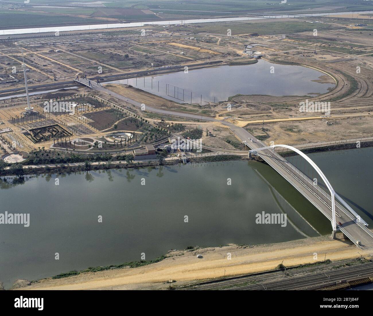 AEREARIO GUADALQUIVIR Y PUENTE DEL QUINTO CENTENARIOOBRAS. Ort EXPO92OBRAS. SPANIEN