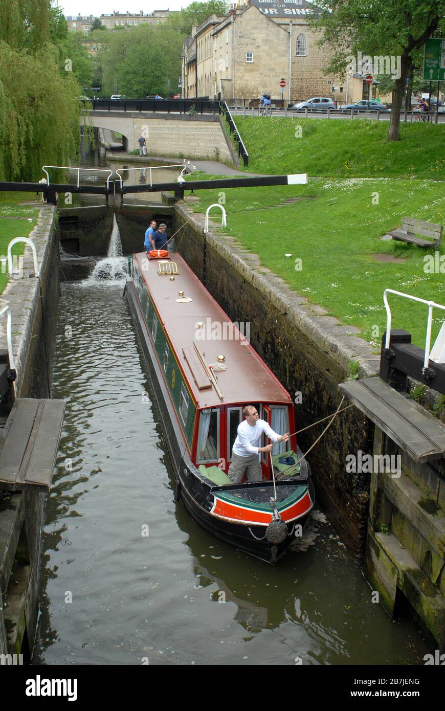 0572 Lock, South West, Waterway; Kennet&Avon Canal. Bath, North East Somerset Council. Großbritannien (Großbritannien). Foto: © Rosmi Duaso/fototextbcn. Stockfoto