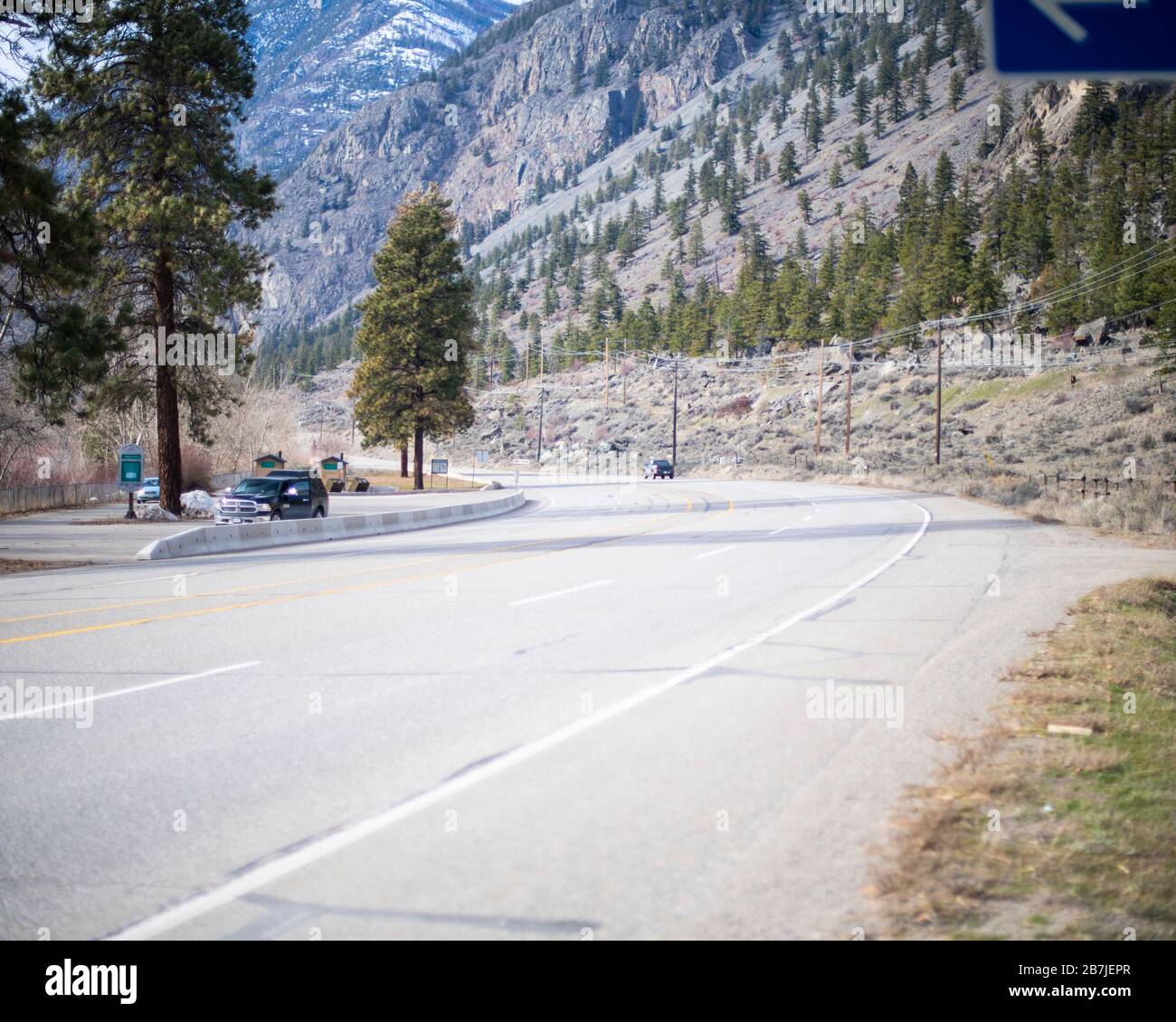 Rastplatz am BC Highway 3 in der Nähe von Keremeos, British Columbia, Kanada Stockfoto