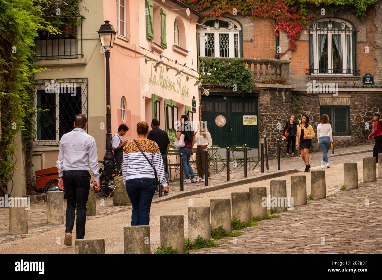 La Maison Rose Restaurant Montmartre Bezirk Paris Frankreich Stockfoto