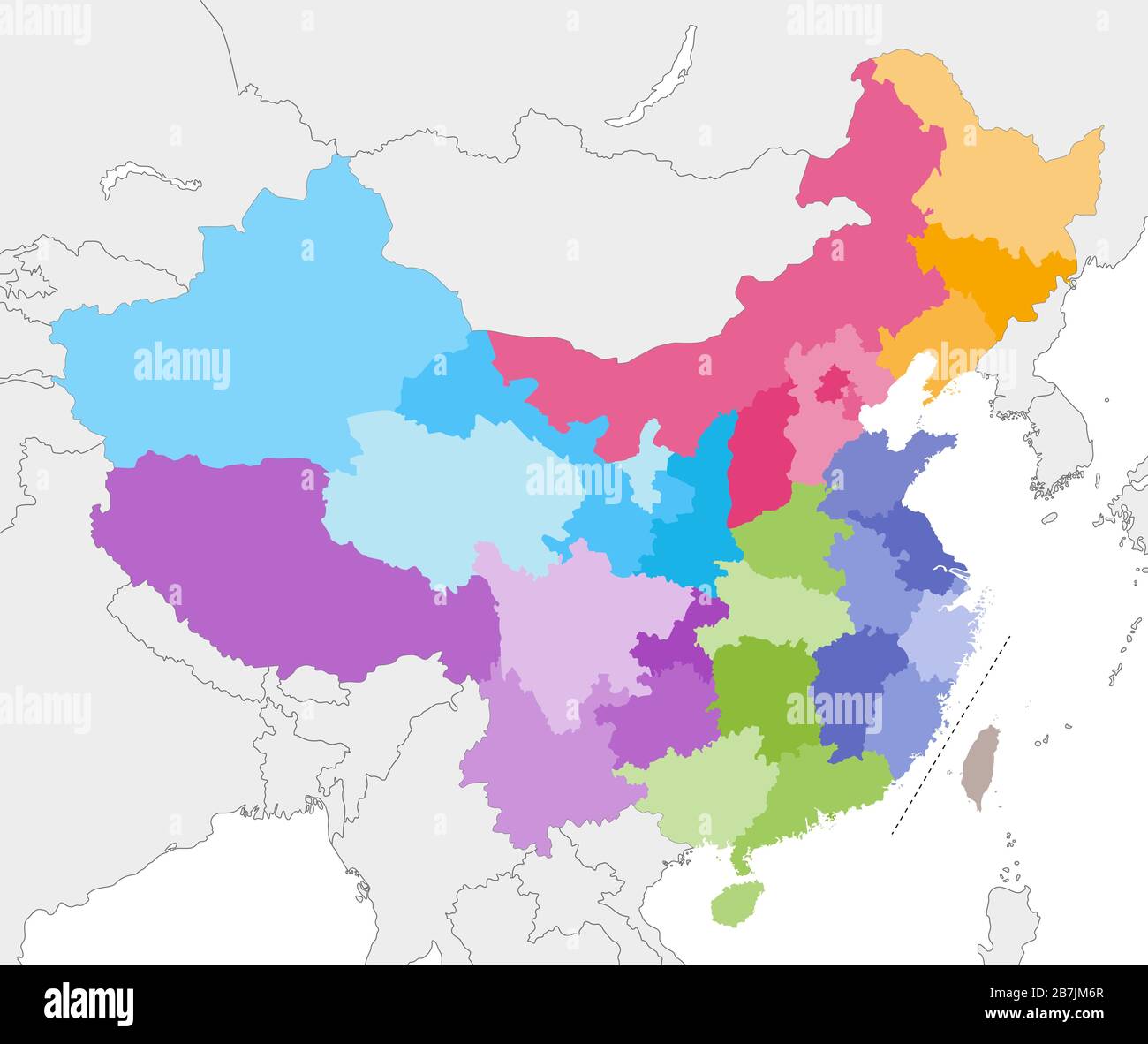 China, politische karte mit provinzen Stock-Vektorgrafiken kaufen - Alamy