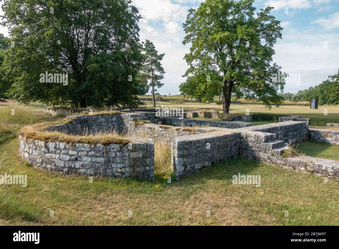 Abusina-Eining Römische Festung, Eining bei Abensberg, Bayern, Deutschland. Stockfoto